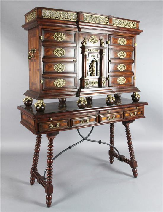 An Althorp Living History Collection walnut and mahogany Renaissance cocktail cabinet on stand, W.4ft 2in. D.1ft 8in. H.5ft 7in. An Althorp Living History Collection walnut and mahogany Renaissance cocktail cabinet on stand, W.4ft 2in. D.1ft 8in. H.5ft 7in.