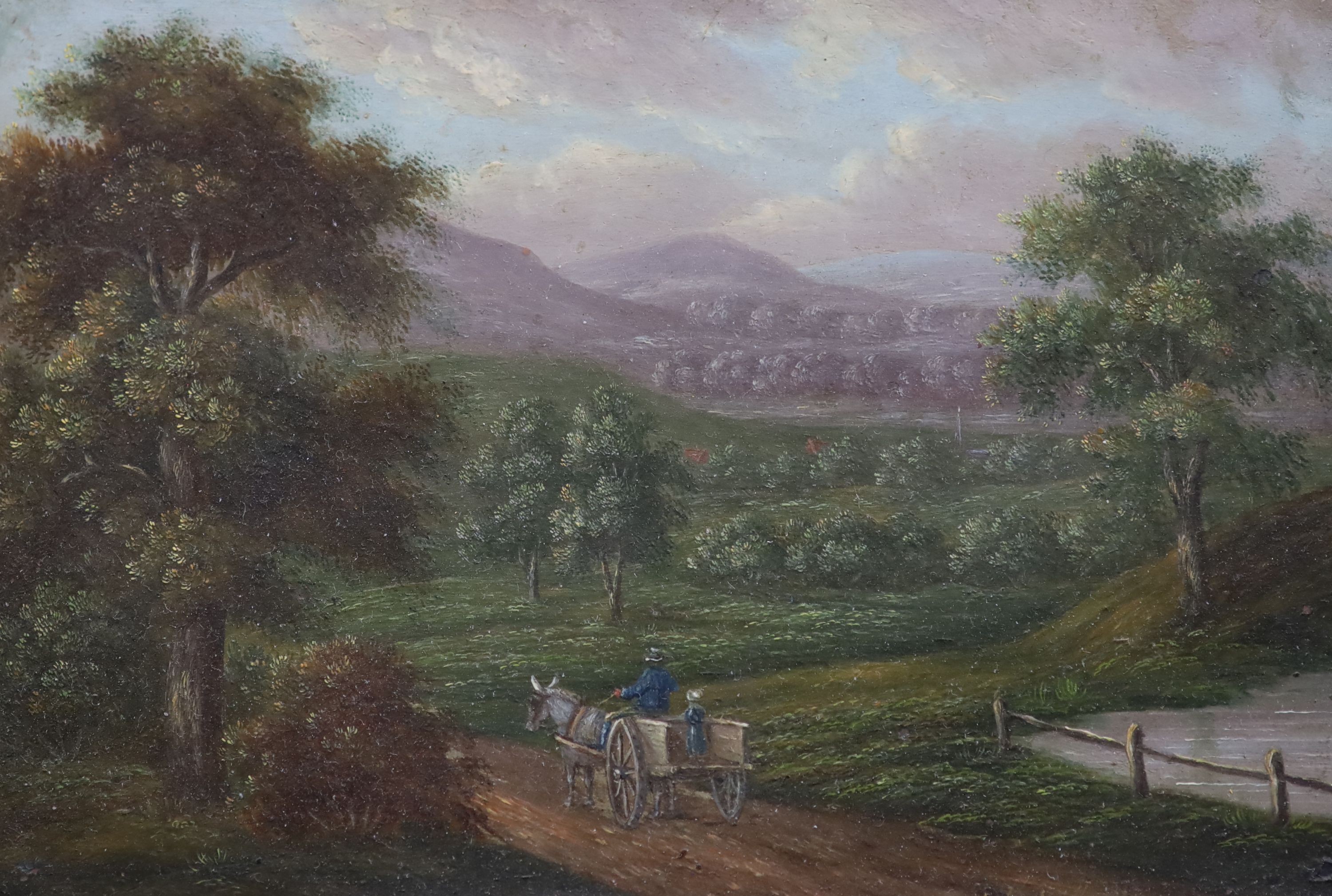 John Joshua Kirby (1716-1774), A Country Walk and A Lift Home, pair of oils on copper, 11 x 15cm