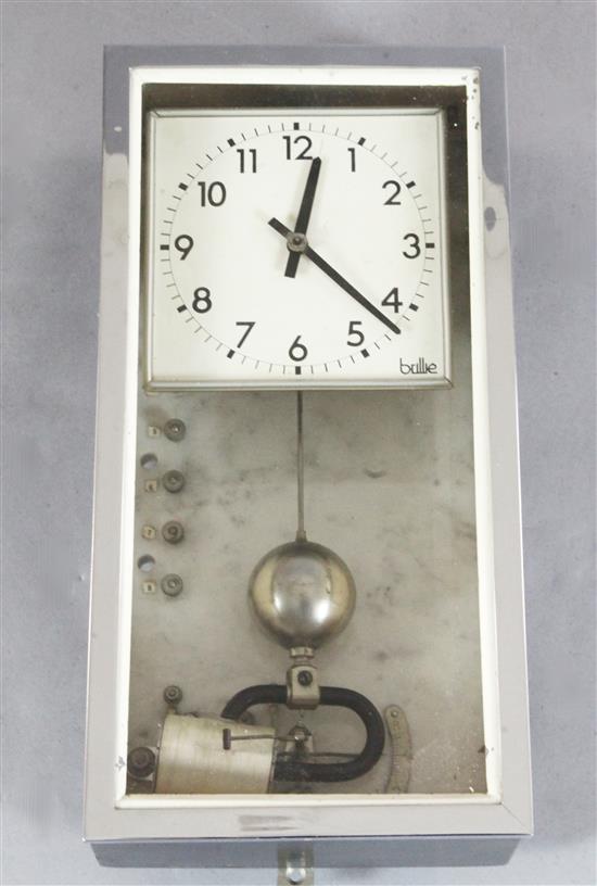 A Brillé Art Deco electric wall timepiece, 17in. A Brillé Art Deco electric wall timepiece, 17in.