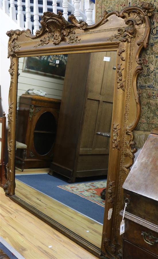 A large gilt overmantel mirror W.160cm A large gilt overmantel mirror W.160cm