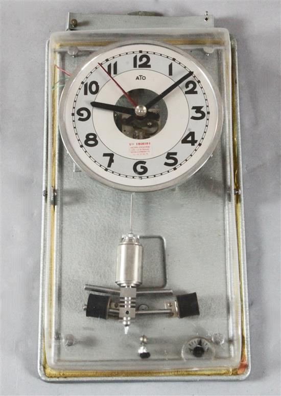 A Lyon Hatot ATO electric regulator, the first transistorised example, c.1953-54, 20in. A Lyon Hatot ATO electric regulator, the first transistorised example, c.1953-54, 20in.