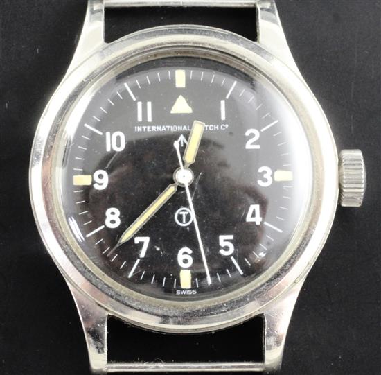A 1950s stainless steel IWC military issue MkII Pilots manual wind wrist watch, A 1950s stainless steel IWC military issue MkII Pilots manual wind wrist watch,