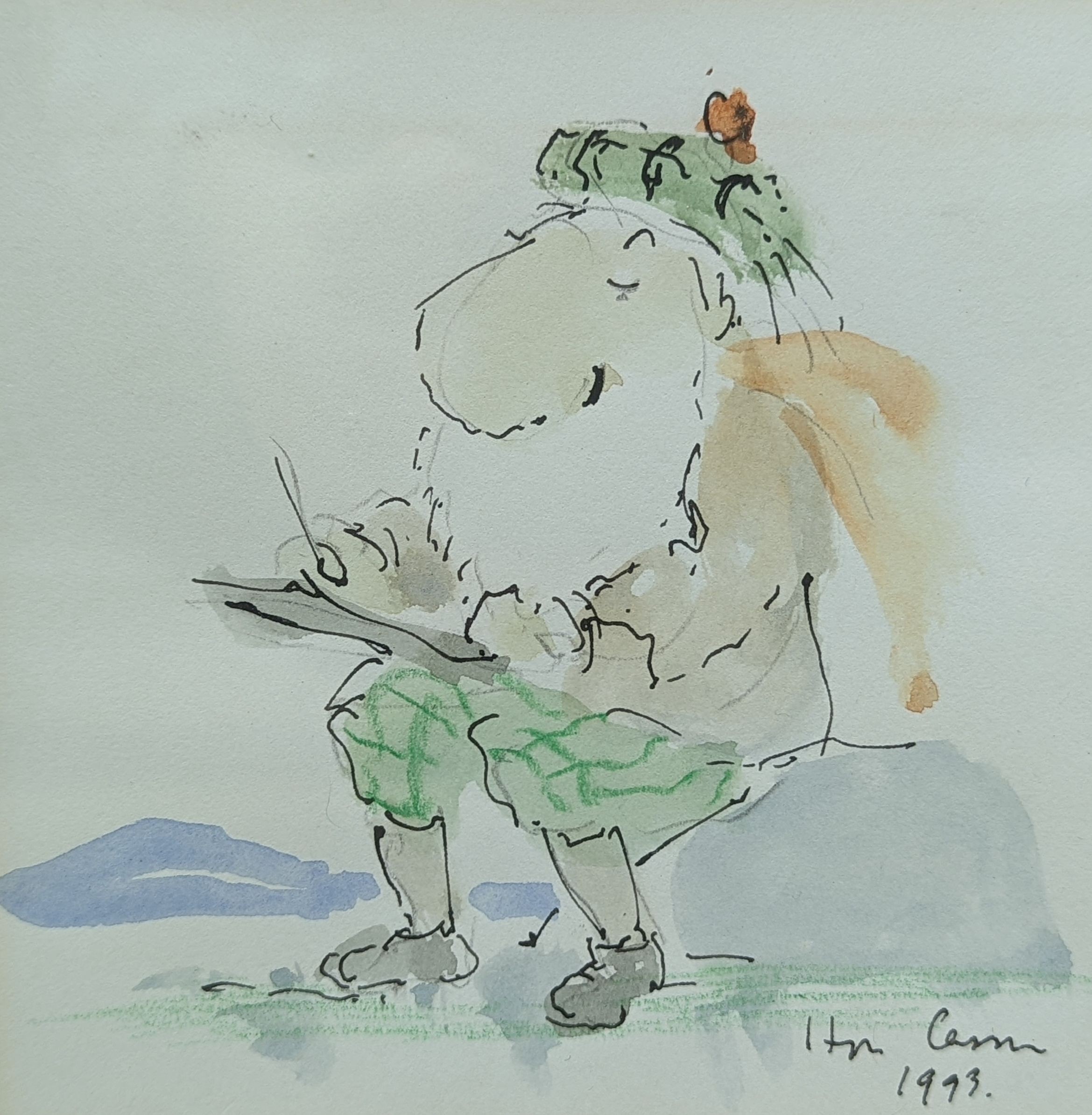 Sir Hugh Casson (1910-1999), The Old Man Of Lochnagar, ink and watercolour, 13 x 13cm
