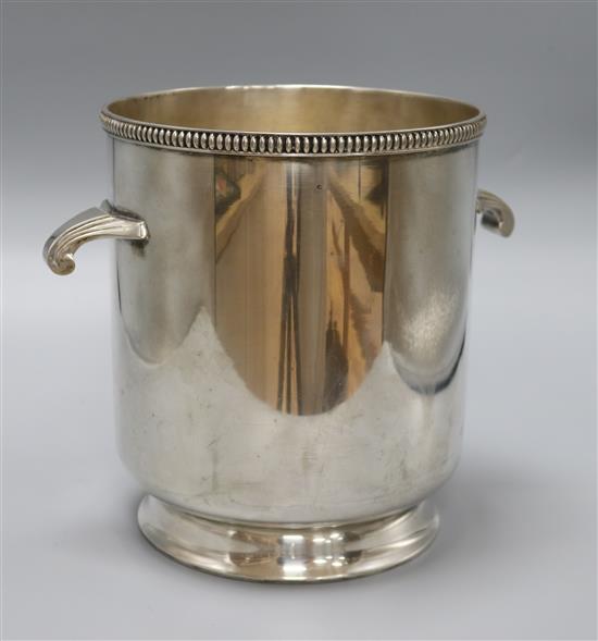 A French silver plated champagne bucket height 24cm A French silver plated champagne bucket height 24cm