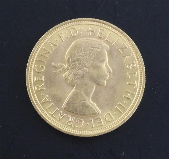 A Queen Elizabeth II gold sovereign 1957, GEF