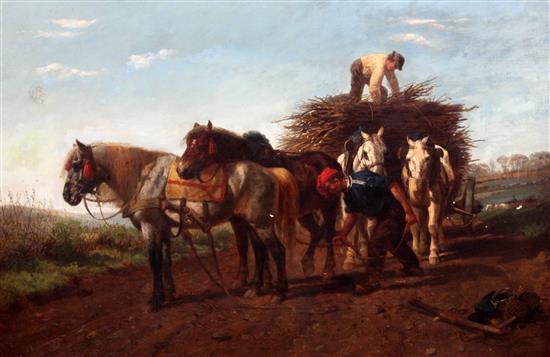 Richard Beavis (1824-1896) The Broken Trace, A Scene in Normandy 24 x 36in. Richard Beavis (1824-1896) The Broken Trace, A Scene in Normandy 24 x 36in.