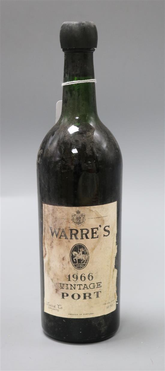 A bottle of 1966 Warres vintage port A bottle of 1966 Warres vintage port
