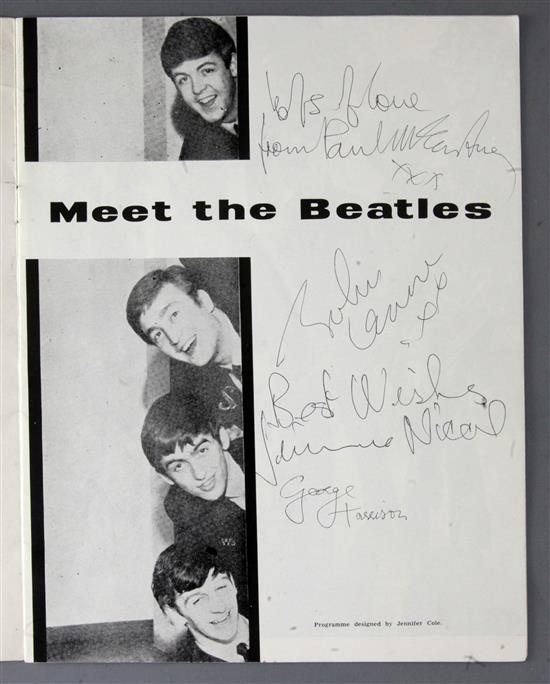 The Beatles - a rare set of four signatures of the individual band members on a The Beatles Show programme, for their Hong Kong show