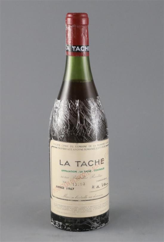 A single bottle of La Tache Romanée-Conti 1967, No.13793 A single bottle of La Tache Romanée-Conti 1967, No.13793