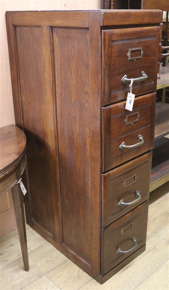 An oak four drawer filing W.37cm Sale 060818 Lot