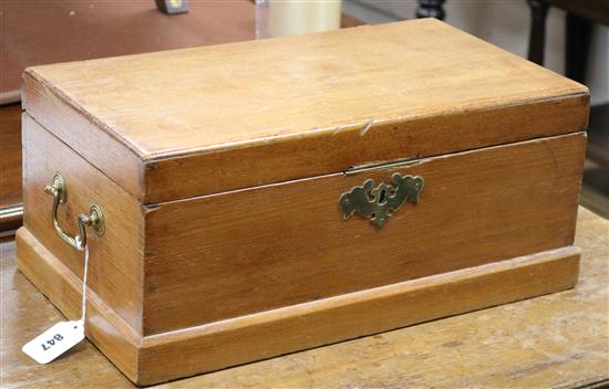 A pine late Georgian box W.47cm