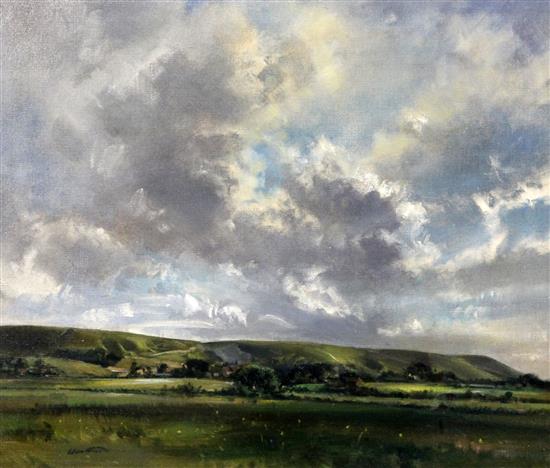 § Frank Wootton (1911-1978) Alciston and Firle Beacon 19 x 22in. § Frank Wootton (1911-1978) Alciston and Firle Beacon 19 x 22in.