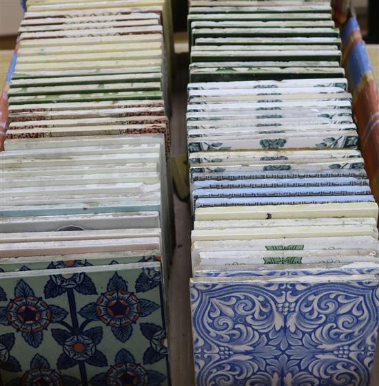 A collection of seventy one various Victorian tiles A collection of seventy one various Victorian tiles