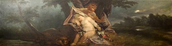 English School c.1900 Putti in landscapes, 17.5 x 67in. English School c.1900 Putti in landscapes, 17.5 x 67in.