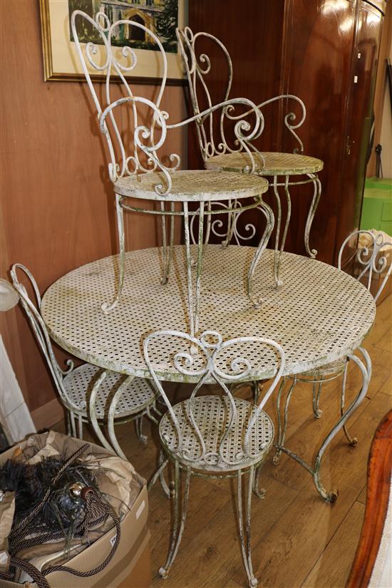 A garden table and six chairs W.120cm Sale 050318 - Lot 1725 - - Gorringe's