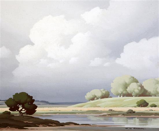 § Pierre de Clausades (1910-1976) Vue Sur La Loire 18 x 21.5in. § Pierre de Clausades (1910-1976) Vue Sur La Loire 18 x 21.5in.