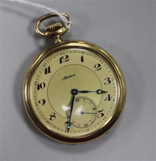 A 14ct gold Alpina pocket watch.