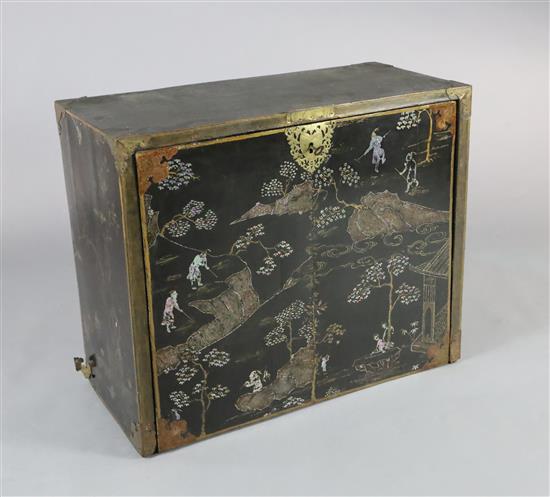 A late 17th century lac burgauté escritoire, W.2ft 9in. D.1ft 3in. H.2ft 3in. A late 17th century lac burgauté escritoire, W.2ft 9in. D.1ft 3in. H.2ft 3in.