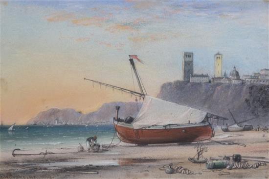 Edward William Cooke (1811-1880) Low tide on the Italian coast 6.75 x 9.75in. Edward William Cooke (1811-1880) Low tide on the Italian coast 6.75 x 9.75in.