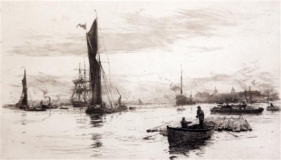 William Lionel Wyllie (1851-1931) Greenwich 21 x 37cm William Lionel Wyllie (1851-1931) Greenwich 21 x 37cm