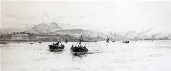 William Lionel Wyllie (1851-1931) Leith Docks, Edinburgh 6.25 x 14.75in. William Lionel Wyllie (1851-1931) Leith Docks, Edinburgh 6.25 x 14.75in.