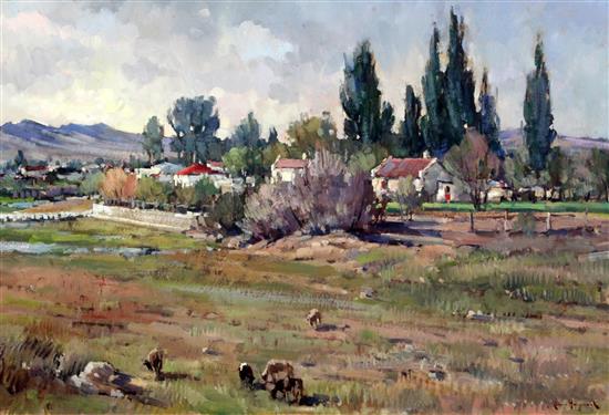 Arthur Bruce Hancock (South African 1912-1990) Lantern Cape Farmstead 19.5 x 29.5in. Arthur Bruce Hancock (South African 1912-1990) Lantern Cape Farmstead 19.5 x 29.5in.