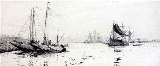 William Lionel Wyllie (1851-1931) On the Scheldt 5 x 11.75in. William Lionel Wyllie (1851-1931) On the Scheldt 5 x 11.75in.