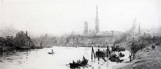 William Lionel Wyllie (1851-1931) Rouen 6.25 x 14.75in. William Lionel Wyllie (1851-1931) Rouen 6.25 x 14.75in.