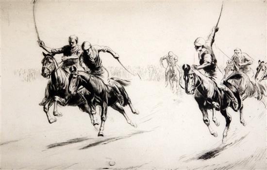 George Soper (1870-1942) Polo 1922 Galloping Players 7 x 11in. George Soper (1870-1942) Polo 1922 Galloping Players 7 x 11in.