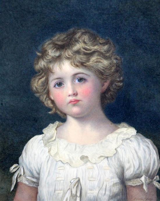 Caroline Sharpe (1856-1911) Portrait of a child, 17 x 14in. Caroline Sharpe (1856-1911) Portrait of a child, 17 x 14in.
