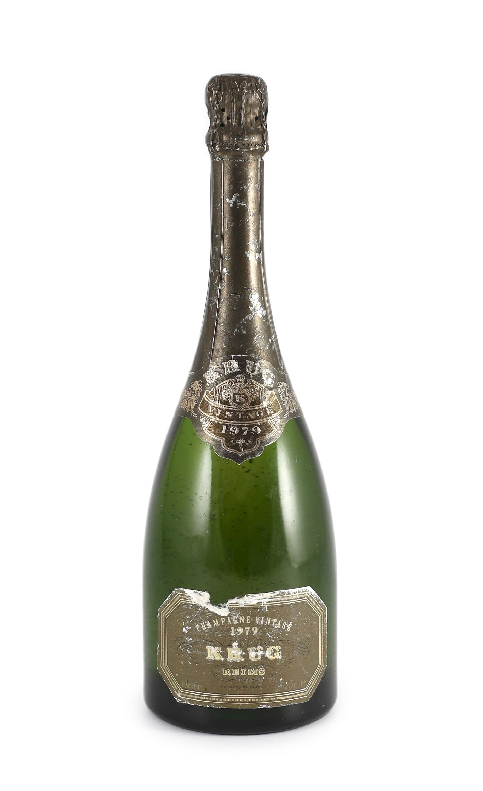 A bottle of Krug 1979 vintage champagne, 32cm high