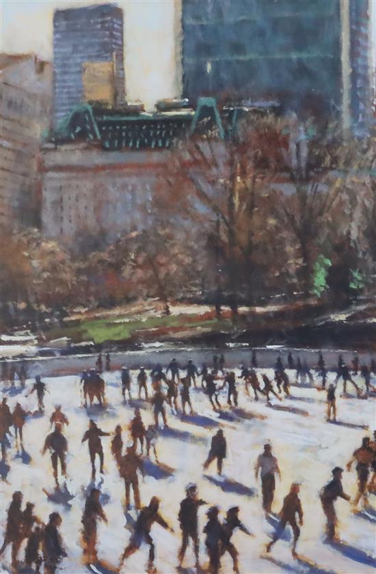 § Clive McCartney (b.1949) The Skaters, Central Park 23 x 16in.