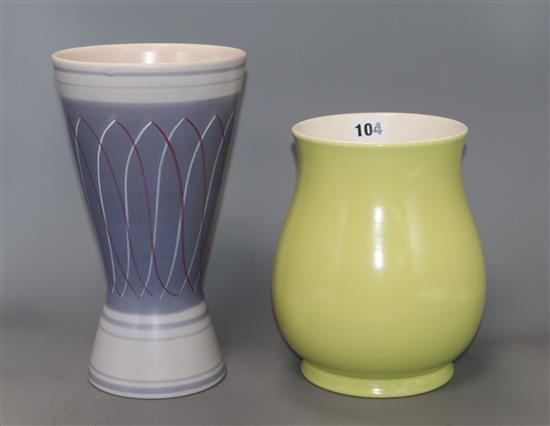 Two Poole Pottery vases tallest 25.5cm Two Poole Pottery vases tallest 25.5cm