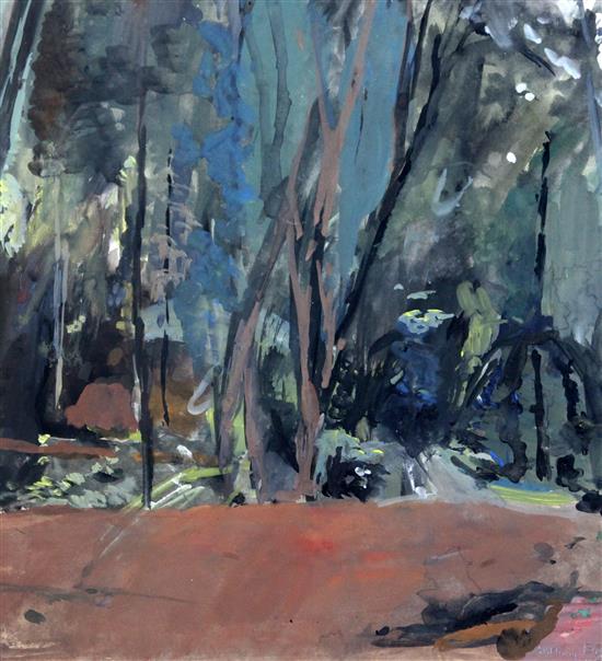 Anthony Eyton R.A (1923-) Jungle near Kandy, Sri-Lanka, 13 x 13in. Anthony Eyton R.A (1923-) Jungle near Kandy, Sri-Lanka, 13 x 13in.