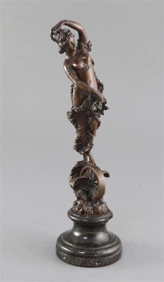 Paul Aichele (1859-1910). A bronze model of a maiden, 11.25in. Paul Aichele (1859-1910). A bronze model of a maiden, 11.25in.