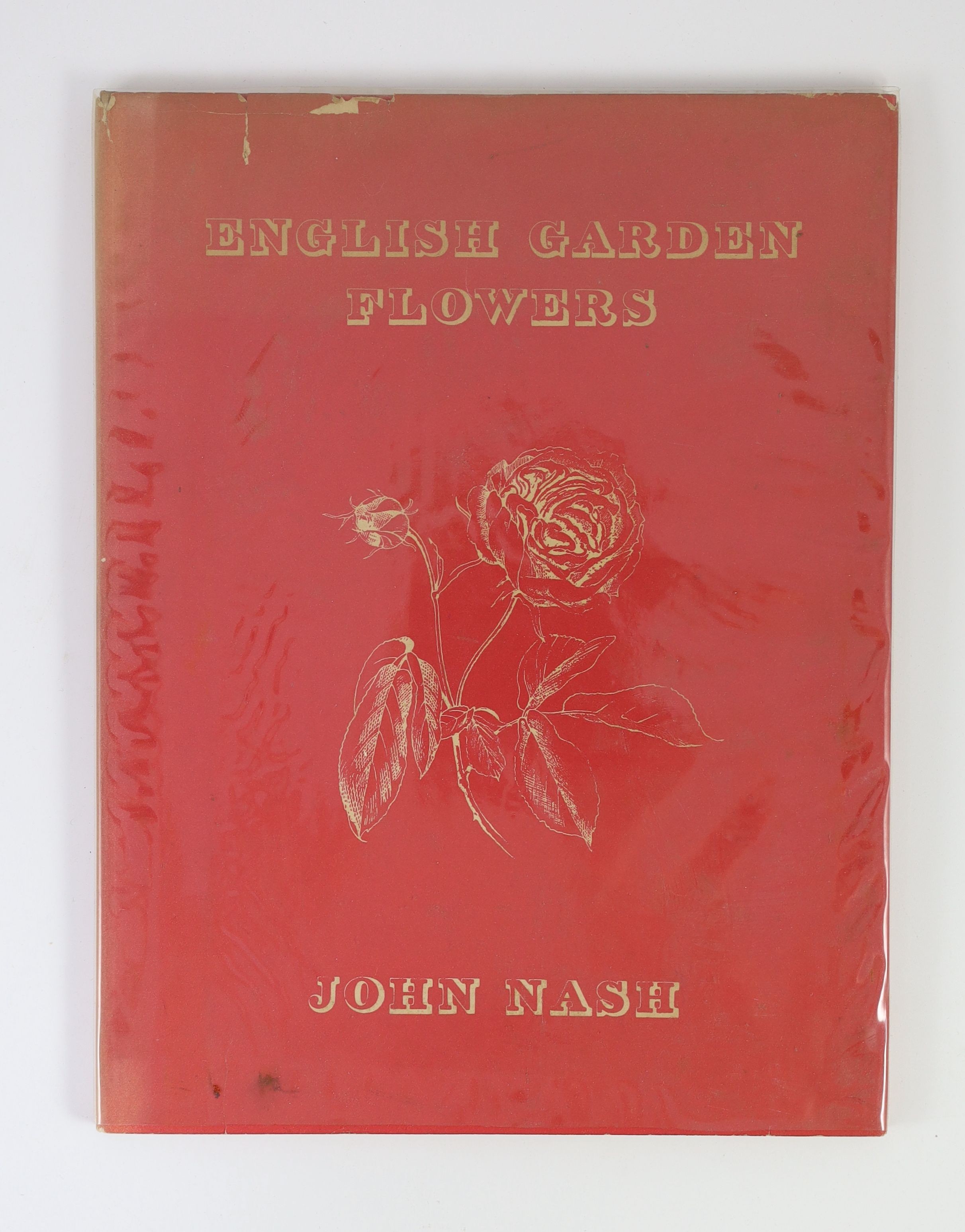 Nash, John - English Garden Flowers. 1st edition. Complete with 12 coloured plates by John Nash. Quarter cloth and decorative paper with original d/j. 4to. Duckworth, London, 1948.