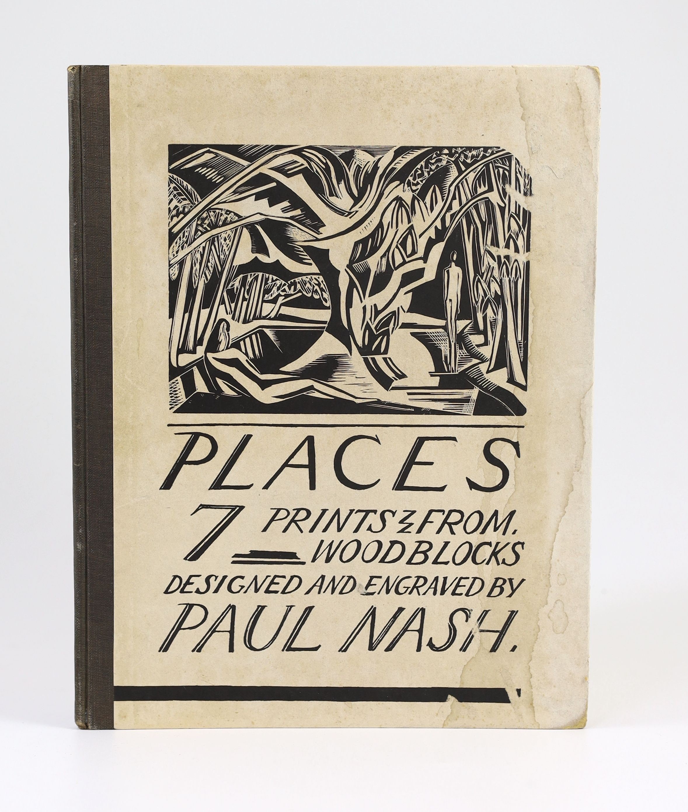 Nash, Paul - Places. 1st and limited edition, one of 210 copies. Complete with 7 full page woodcut illustrations plus large tailpiece. Publishers quarter cloth and illustrated and titled paper on board. Prelims complete