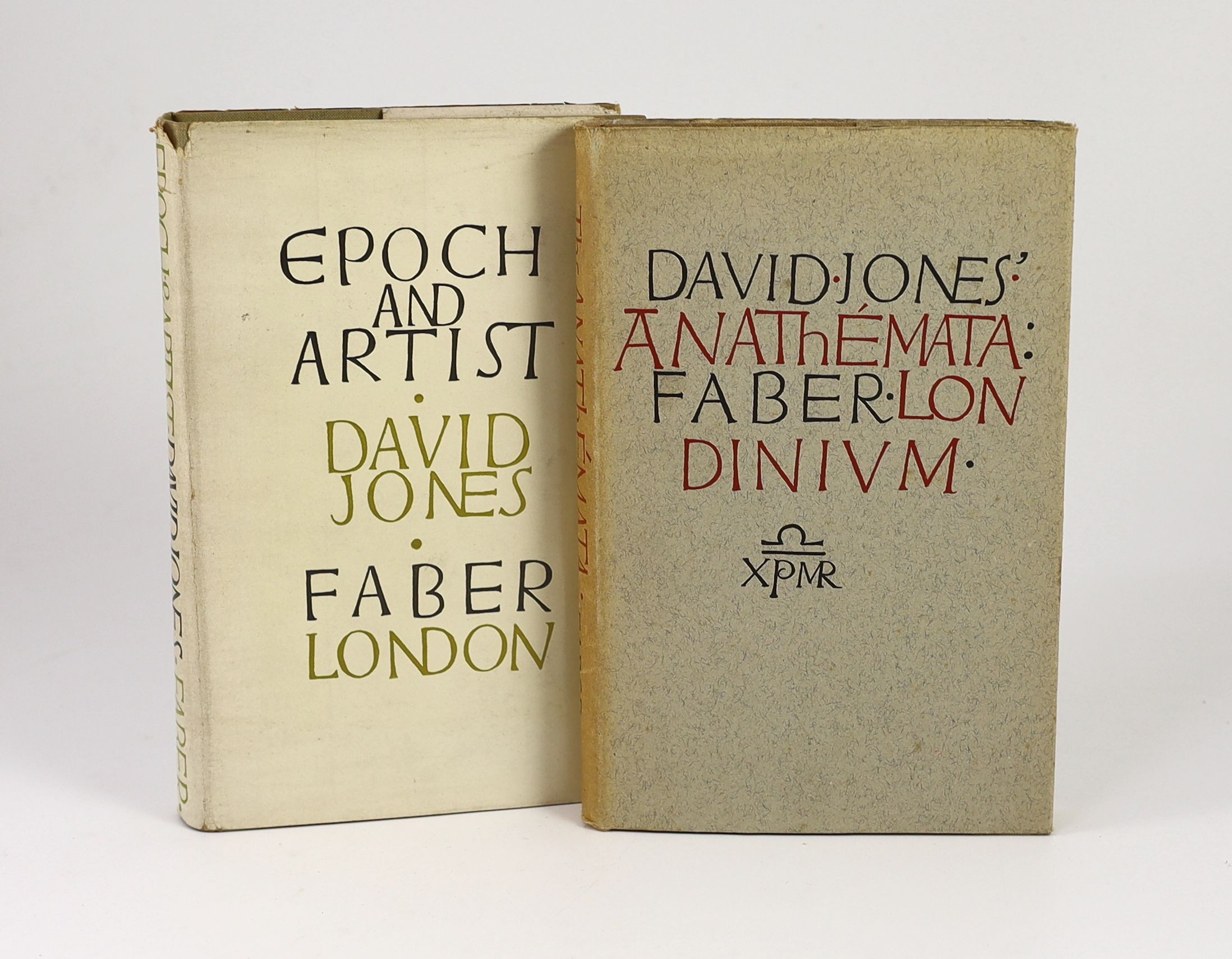 Jones, David - In Parenthesis. Complete with frontis and tailpiece illustrations. Publishers cloth with title on spine. 8vo. Faber & Faber Ltd, London, 1937. Boards rubbed, hinges and joints starting. Minor spotting main