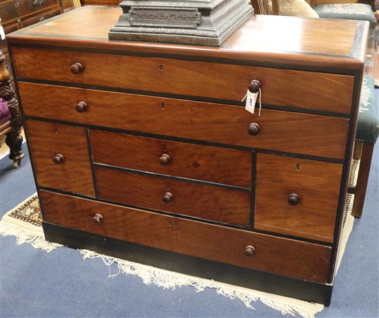 A mahogany seven-drawer chest W.114cm A mahogany seven-drawer chest W.114cm