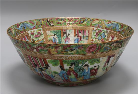 A Chinese Canton enamelled punch bowl A Chinese Canton enamelled punch bowl