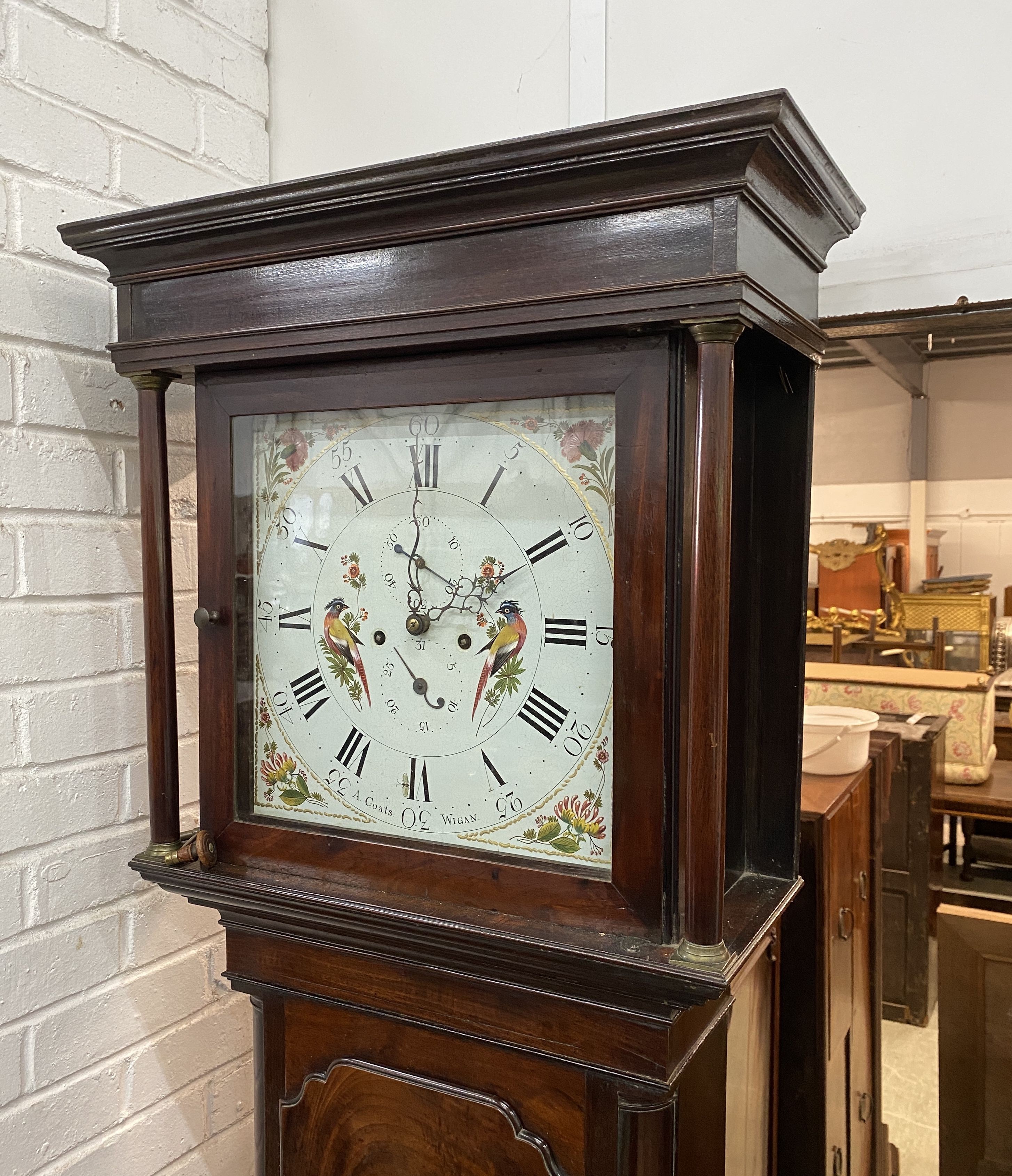 A George III mahogany 8 day longcase clock, by A. Coats of Wigan, height 209cm