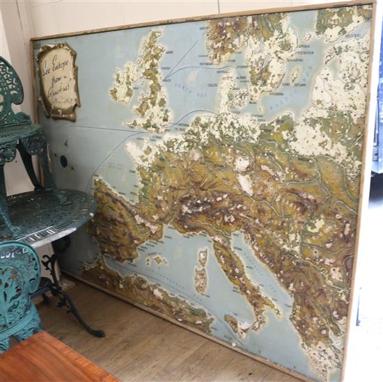 A large relief map of Old Europe W.216cm A large relief map of Old Europe W.216cm