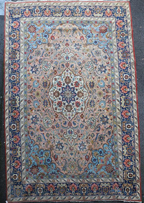 A Heriz ivory and blue ground carpet, 13ft by 10ft A Heriz ivory and blue ground carpet, 13ft by 10ft