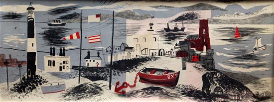 § John Piper (1903-1992) Nursery Frieze I (Levinson 8) 18 x 47.75in. § John Piper (1903-1992) Nursery Frieze I (Levinson 8) 18 x 47.75in.