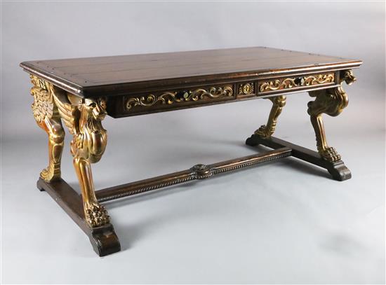 A Regency style mahogany library table, W.6ft D.3ft 4in. H.2ft 8in. A Regency style mahogany library table, W.6ft D.3ft 4in. H.2ft 8in.