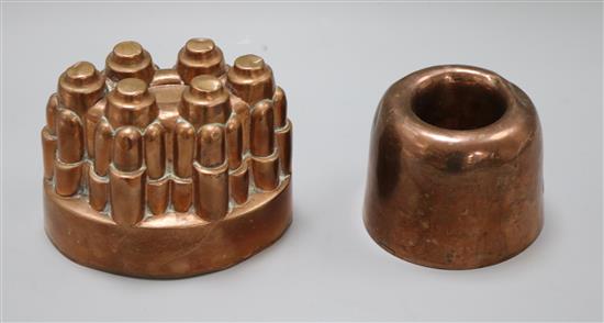 Two Victorian copper jelly moulds Two Victorian copper jelly moulds