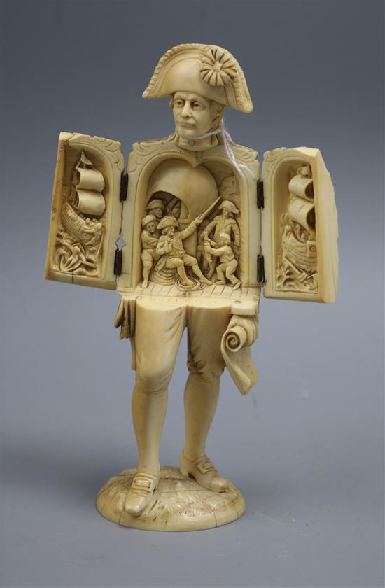 An ivory triptych figure of Nelson An ivory triptych figure of Nelson