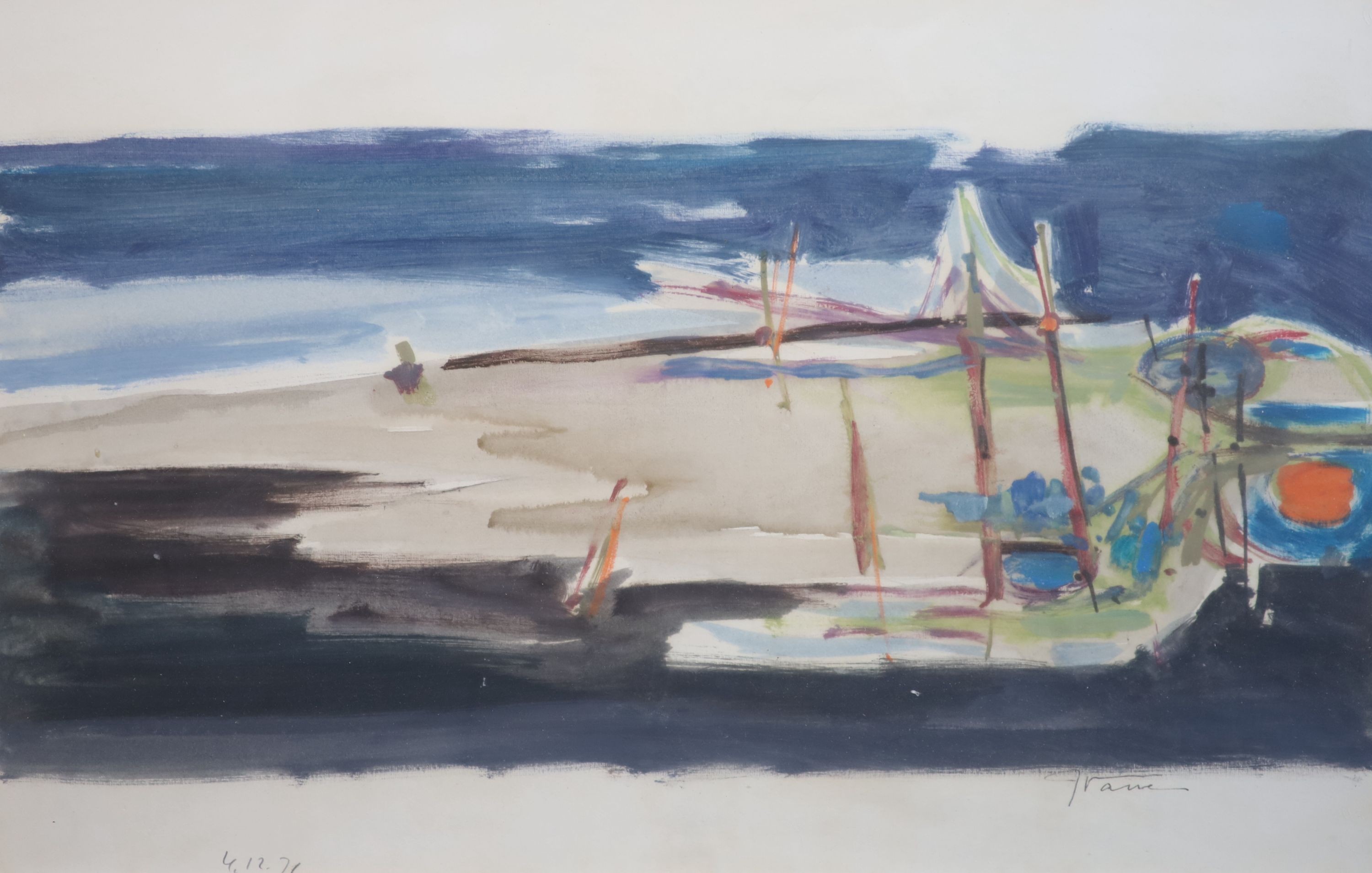 Donald Hamilton Fraser R.A, (1929-2009), Coastal landscape, watercolour on paper, 31 x 49cm
