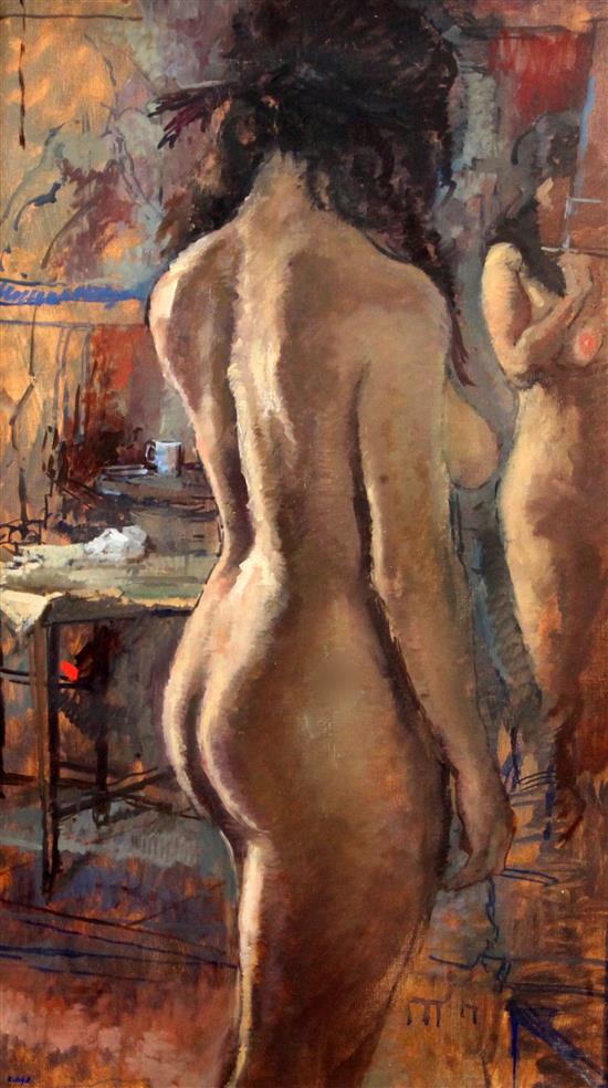 § Peter Kuhfeld (1952-) Standing nude 33.5 x 22in. § Peter Kuhfeld (1952-) Standing nude 33.5 x 22in.