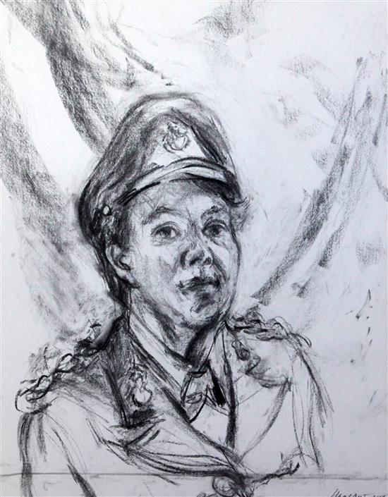 § Maggi Hambling (1945 - ) Portrait of Ena Forster 21.5 x 17.5in. § Maggi Hambling (1945 - ) Portrait of Ena Forster 21.5 x 17.5in.